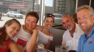 My support group at Waffle House during the bike ride