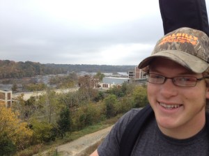 Sam and the James River in Richmond
