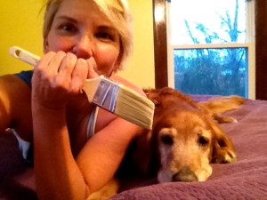 My painting buddy and me.