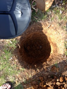 First, dig a hole.