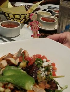 Flat Emily enjoying her salad!