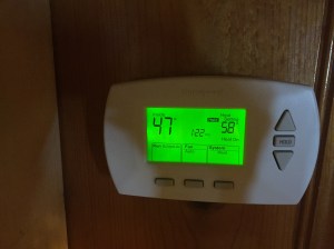 February. Ran out of propane on the day of the big ice storm. Oh, hello, Murphy.