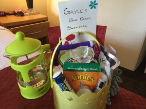 Included antacids, ibuprofen, a jumprope, and coffee. My kids know me.